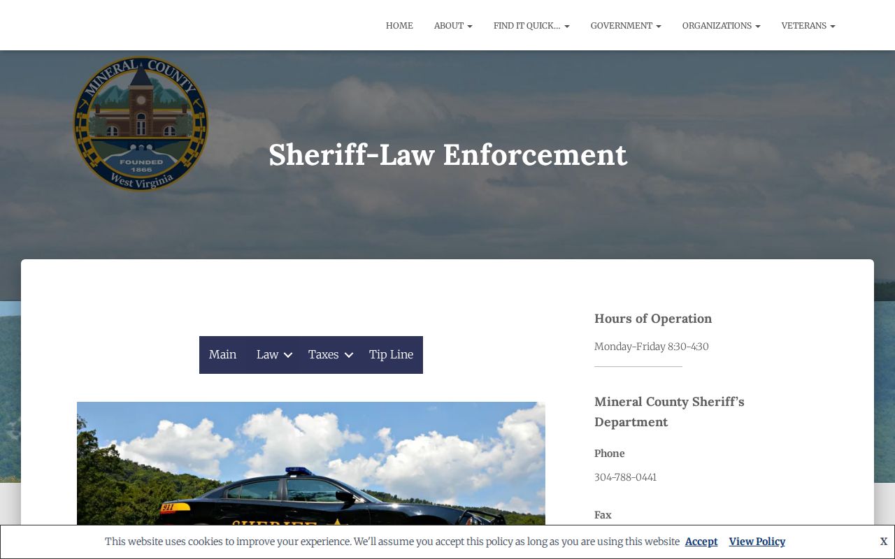 Mineral County Sheriff source for arrest and release-related records